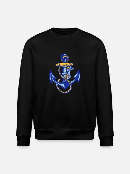 sailor anchor * - Stanley/Stella ROLLER Unisex Organic Sweatshirt - black