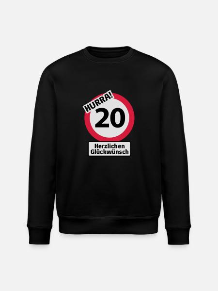 Hurrah 20 Birthday - Congratulations - Stanley/Stella ROLLER Unisex Organic Sweatshirt - black