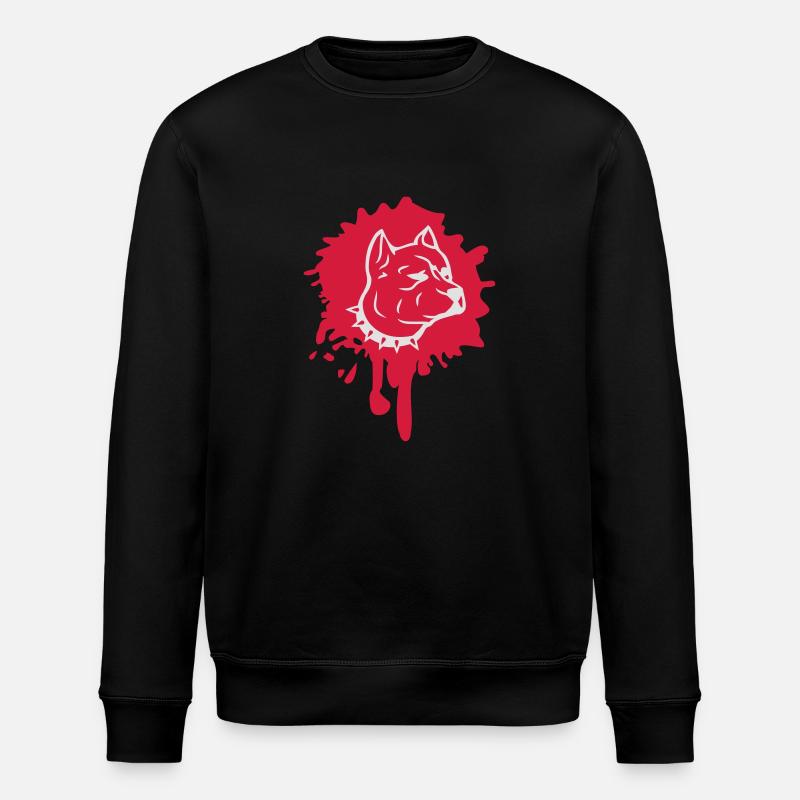 dog_splatter_c2 - Stanley/Stella Unisex Bio-Sweatshirt ROLLER - Schwarz