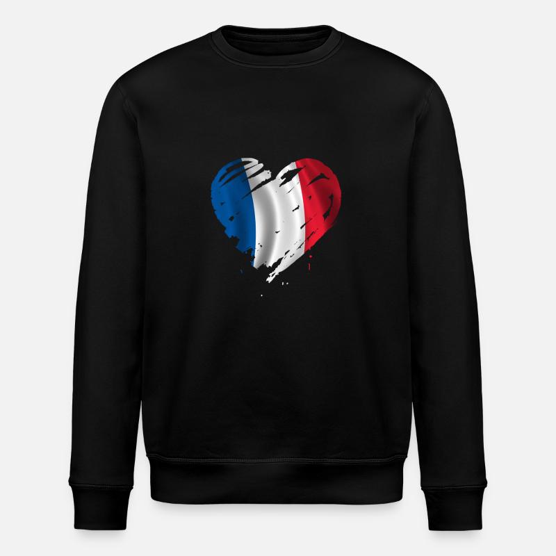 herz Frankreich - Stanley/Stella Unisex Bio-Sweatshirt ROLLER - Schwarz