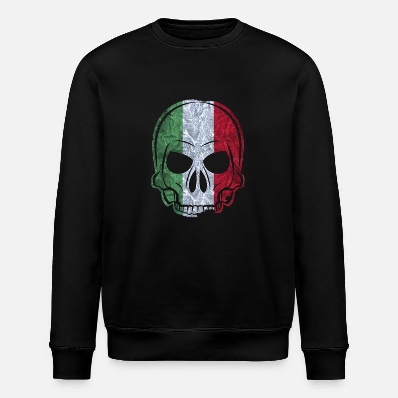 MMJ Italie Drapeau de crâne - Sweat bio ROLLER Stanley/Stella Unisexe - noir