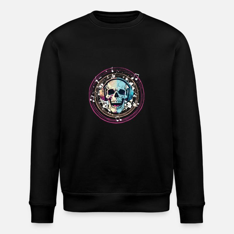 Crâne de musique - Sweat bio ROLLER Stanley/Stella Unisexe - noir