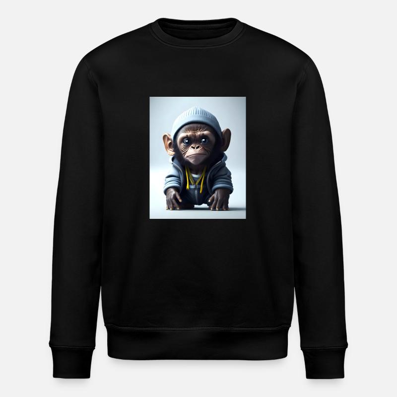 Singe du capot - Sweat bio ROLLER Stanley/Stella Unisexe - noir