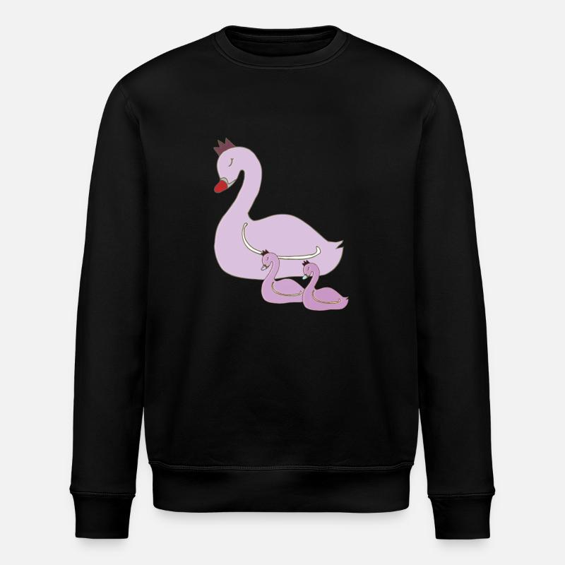 schwan mutter und kinder - Stanley/Stella Unisex Bio-Sweatshirt ROLLER - Schwarz