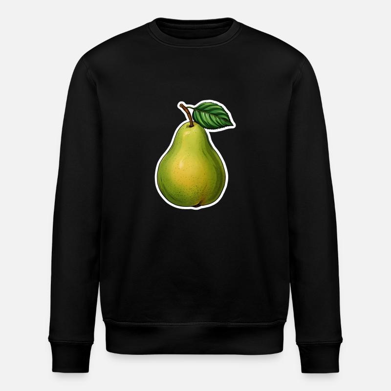 Birne mit Blatt - Stanley/Stella Unisex Bio-Sweatshirt ROLLER - Schwarz