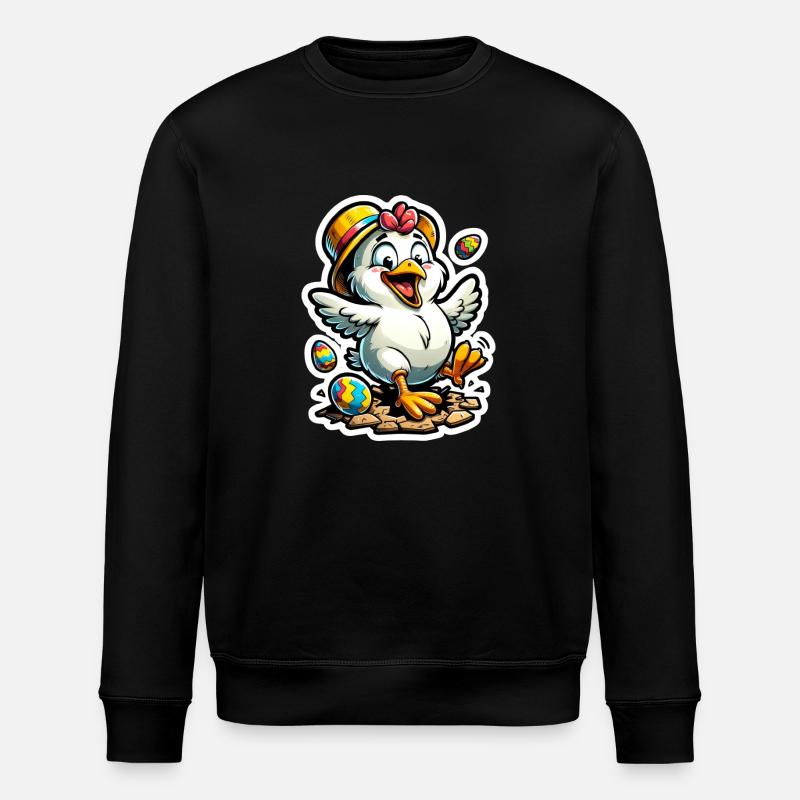 Easter chicks Happy Easter - Stanley/Stella ROLLER Unisex Organic Sweatshirt - black