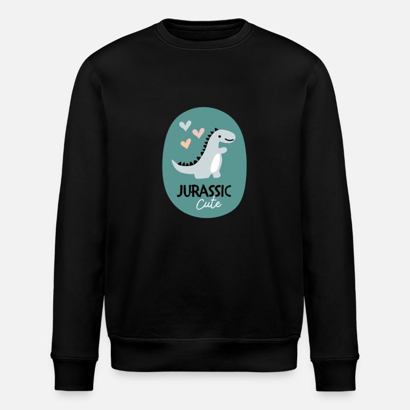 Niedlicher Dino - Stanley/Stella Unisex Bio-Sweatshirt ROLLER - Schwarz