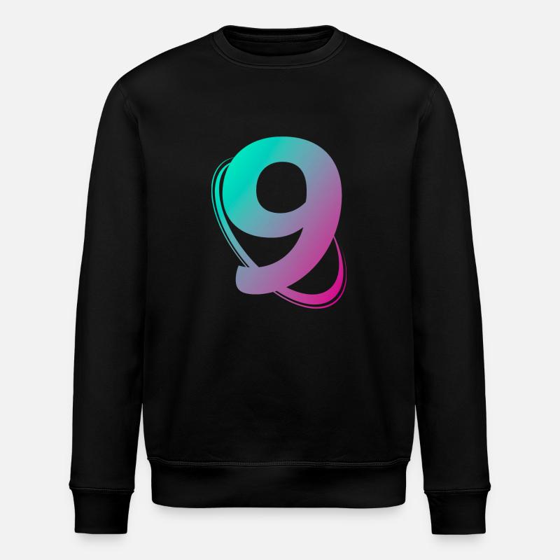 Nummer 9 mehrfarbig - Stanley/Stella Unisex Bio-Sweatshirt ROLLER - Schwarz