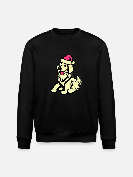 Dog Comic Animal Christmas - Stanley/Stella ROLLER Unisex Organic Sweatshirt - black