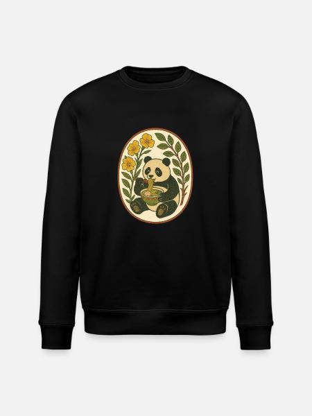 Ramen Panda - Stanley/Stella ROLLER Unisex Organic Sweatshirt - black