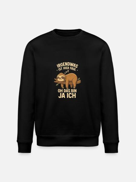Sloth Office Saying Lazy - Stanley/Stella ROLLER Unisex Organic Sweatshirt - black