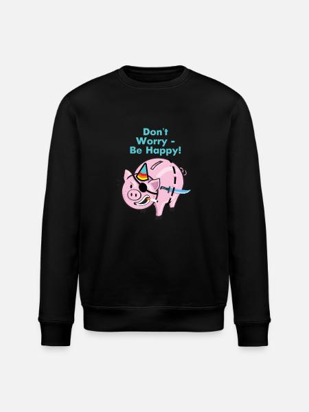 Pirate pig - Stanley/Stella ROLLER Unisex Organic Sweatshirt - black