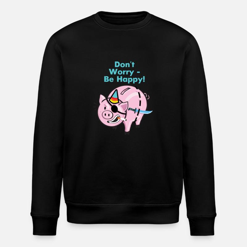 Pirate pig - Stanley/Stella ROLLER Unisex Organic Sweatshirt - black