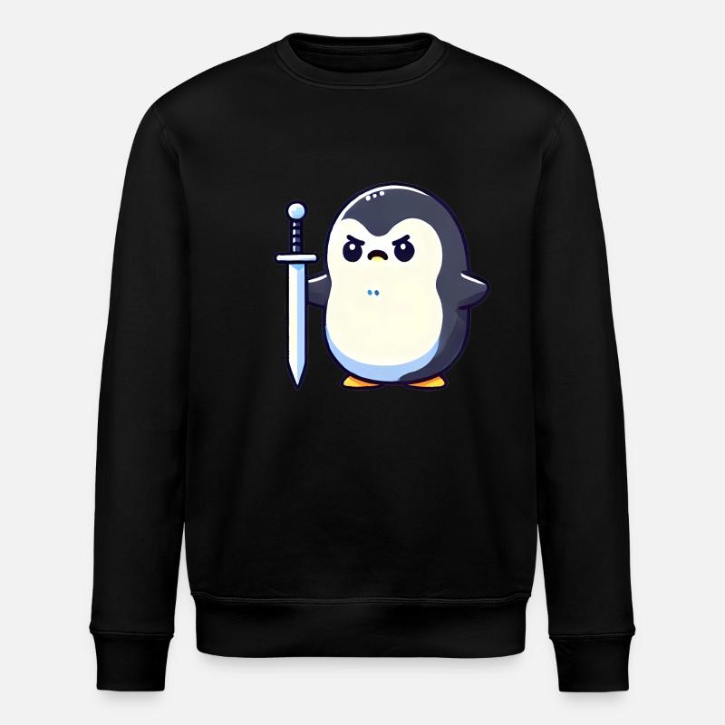 Tiny Penguin Warrior - Stanley/Stella ROLLER Unisex Organic Sweatshirt - black