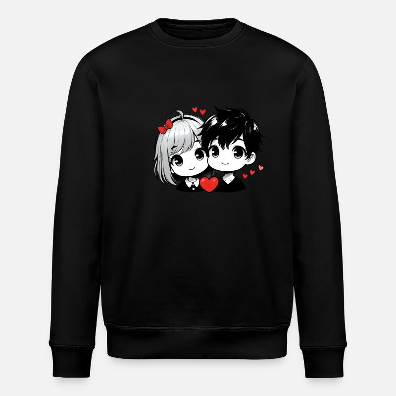 Couple mignon d’amoureux - Sweat bio ROLLER Stanley/Stella Unisexe - noir