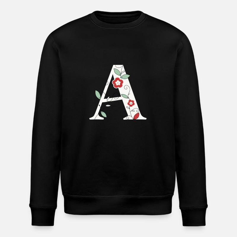 Letter A Monogram Retro - Stanley/Stella ROLLER Unisex Organic Sweatshirt - black