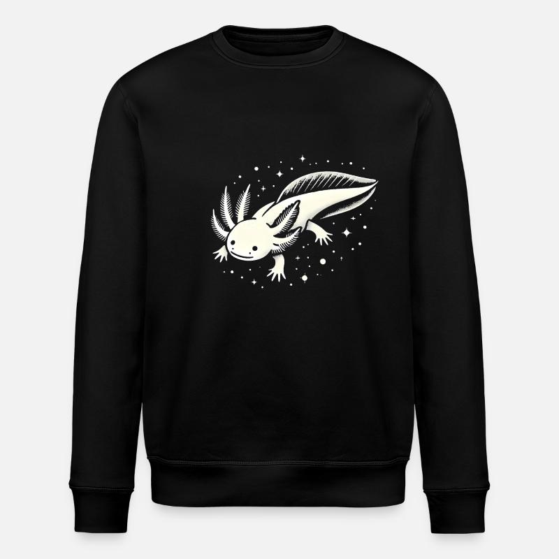 Kosmischer Axolotl Illustration - Stanley/Stella Unisex Bio-Sweatshirt ROLLER - Schwarz