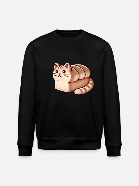 Cozy Cat Loaf Illustration - Stanley/Stella ROLLER Unisex Organic Sweatshirt - black