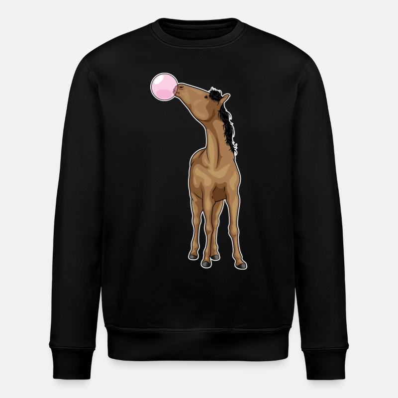 Horse chewing gum - Stanley/Stella ROLLER Unisex Organic Sweatshirt - black