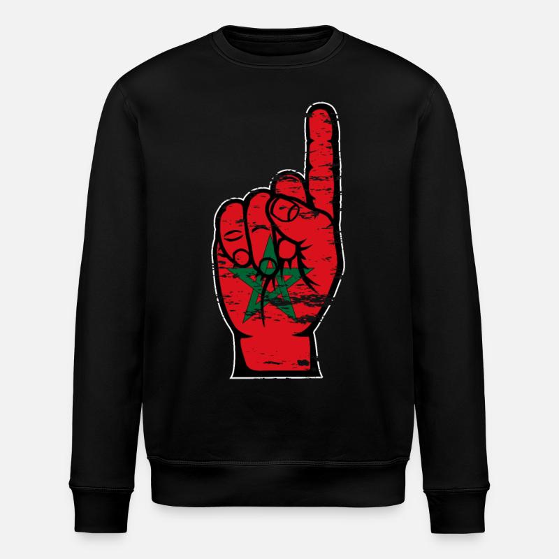 Drapeau marocain numéro 1 utilisé - Sweat bio ROLLER Stanley/Stella Unisexe - noir