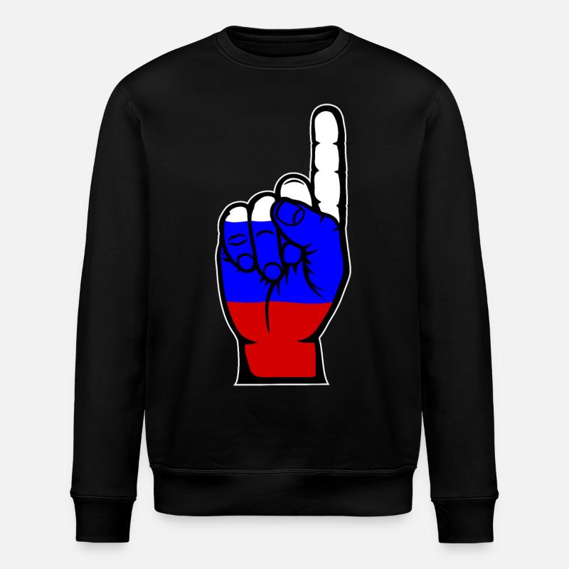 Russia flag number 1 - Stanley/Stella ROLLER Unisex Organic Sweatshirt - black