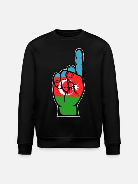 Azerbaijan Flag Number 1 - Stanley/Stella ROLLER Unisex Organic Sweatshirt - black