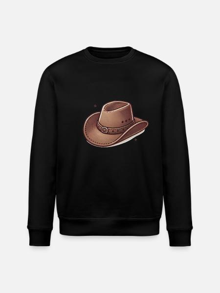 Western Cowboy Hat Illustration - Stanley/Stella ROLLER Unisex Organic Sweatshirt - black