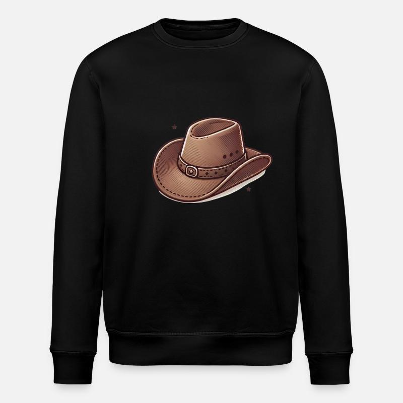 Western Cowboyhut Illustration - Stanley/Stella Unisex Bio-Sweatshirt ROLLER - Schwarz