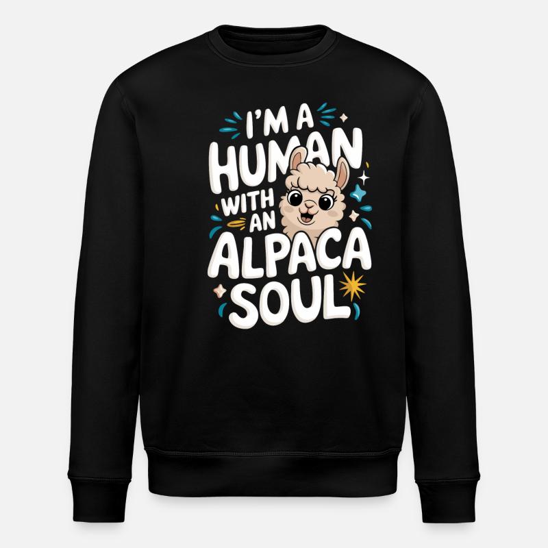 Alpaca Llama - Stanley/Stella ROLLER Unisex Organic Sweatshirt - black