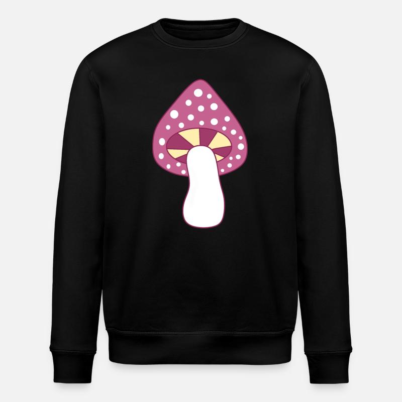 Mushroom fly agaric violet pattern customizable - Stanley/Stella ROLLER Unisex Organic Sweatshirt - black
