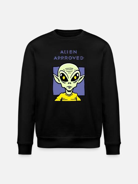 Alien Approved Yellow Eye Design - Stanley/Stella ROLLER Unisex Organic Sweatshirt - black