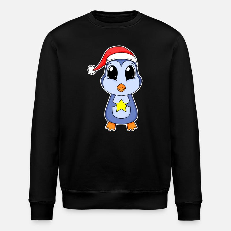 Penguin Christmas - Stanley/Stella ROLLER Unisex Organic Sweatshirt - black