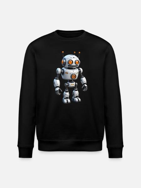 Cartoon Robot - Stanley/Stella ROLLER Unisex Organic Sweatshirt - black