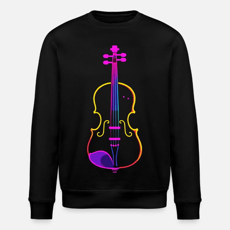 Violin Lineart - Stanley/Stella ROLLER Unisex Organic Sweatshirt - black