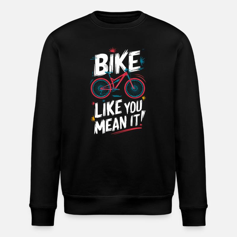 Dynamic Bicycle Quote Design - Stanley/Stella ROLLER Unisex Organic Sweatshirt - black