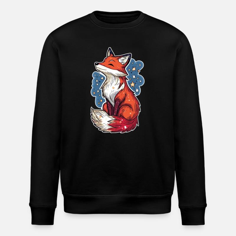 Renard et ciel étoilé - Sweat bio ROLLER Stanley/Stella Unisexe - noir
