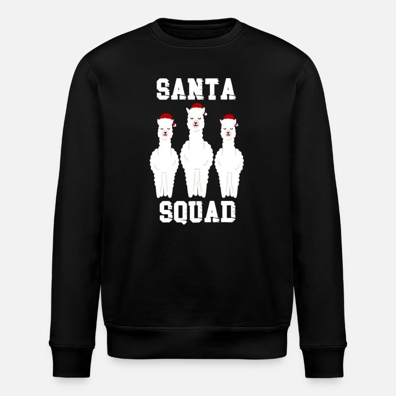 Santa squad llama - Stanley/Stella ROLLER Unisex Organic Sweatshirt - black