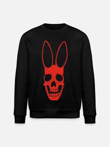 Red Rabbit Skull - Stanley/Stella ROLLER Unisex Organic Sweatshirt - black