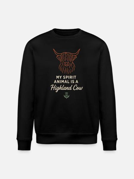 Highland Cow Rustic Animal Cute - Stanley/Stella ROLLER Unisex Organic Sweatshirt - black