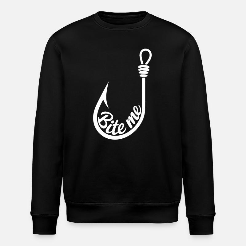Bite Me Lure Hook Design - Stanley/Stella ROLLER Unisex Organic Sweatshirt - black