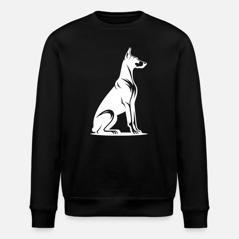 Loyal Doberman Guard Dog Silhouette - Stanley/Stella ROLLER Unisex Organic Sweatshirt - black