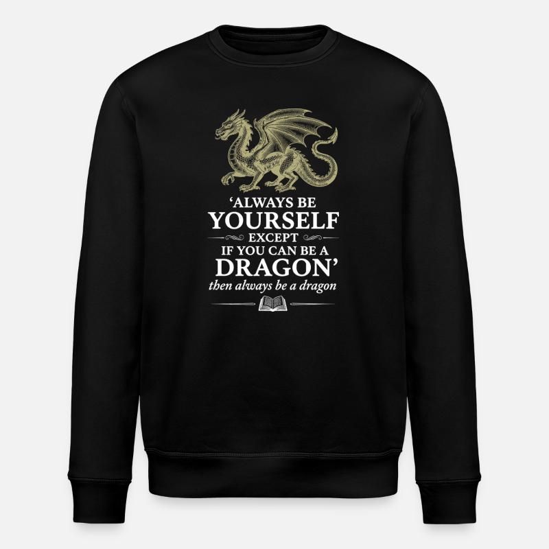 Dragecitat – Fantasy Saying Design - Stanley/Stella økologisk unisex-sweatshirt ROLLER - sort