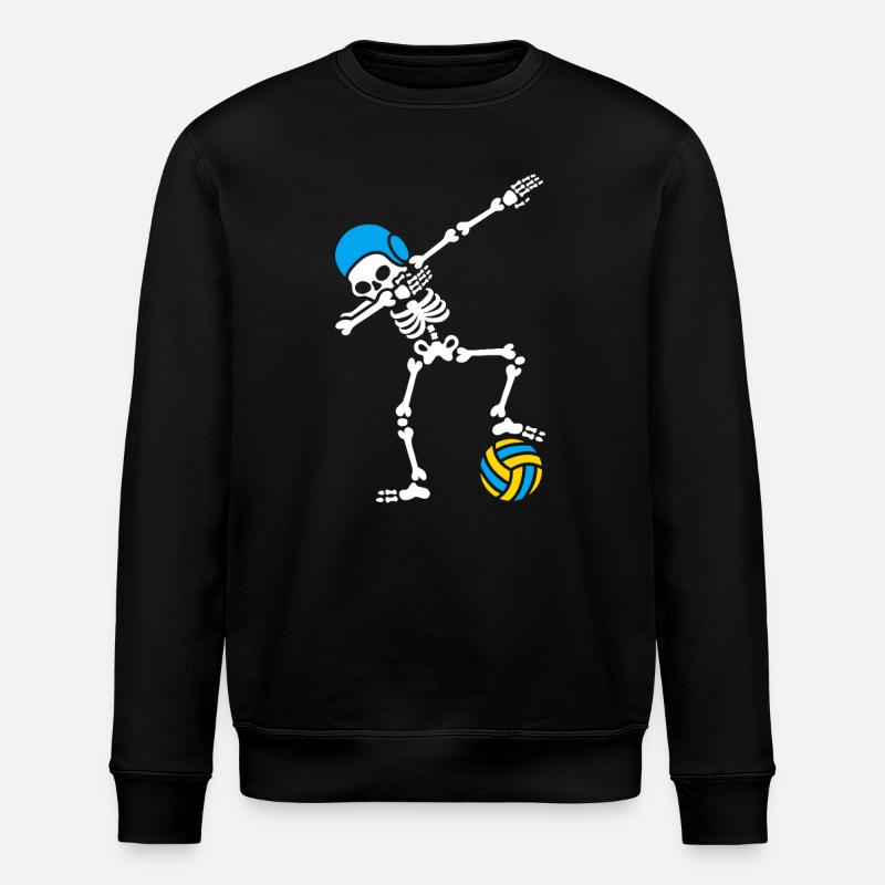 Skeleton Spike Volleyball Halloween - Stanley/Stella ROLLER Unisex Organic Sweatshirt - black