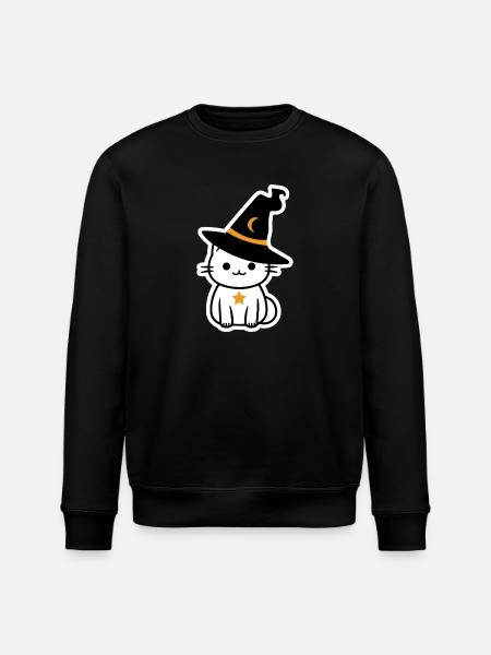 Chat sorcière d'halloween - Sweat bio ROLLER Stanley/Stella Unisexe - noir