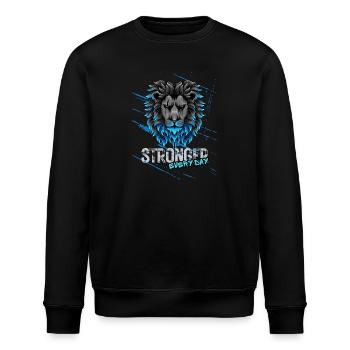 Stronger every Day Löwe - Stanley/Stella Unisex Bio-Sweatshirt ROLLER - Schwarz - Vorne - Nik (191cm)