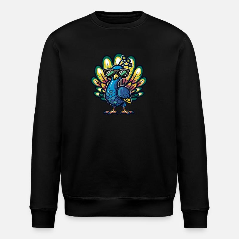 Pfau Vogel Cool Comic - Stanley/Stella Unisex Bio-Sweatshirt ROLLER - Schwarz