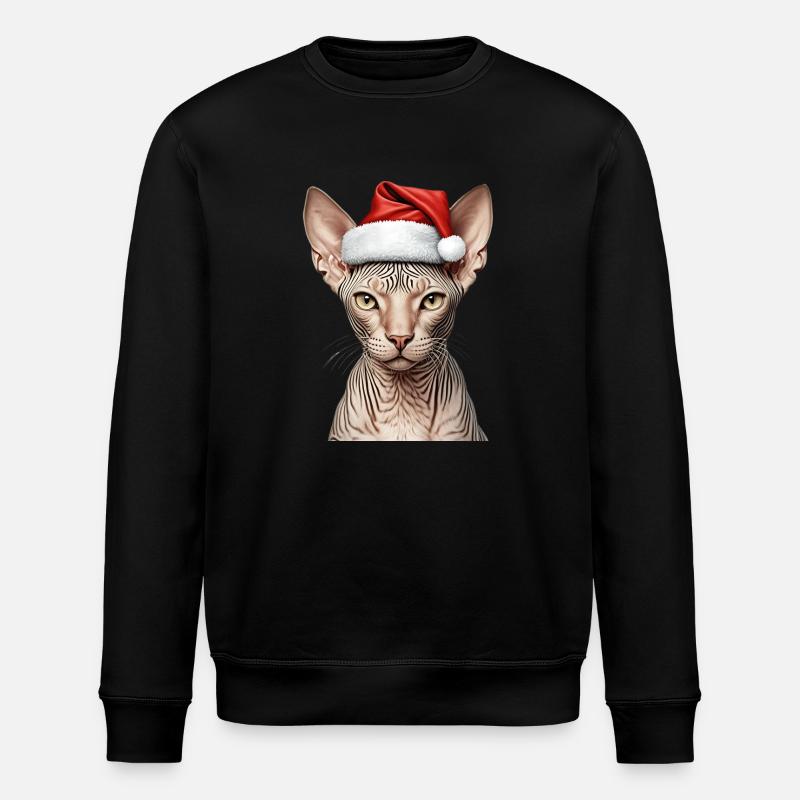 Christmas sphynx cat - Stanley/Stella ROLLER Unisex Organic Sweatshirt - black
