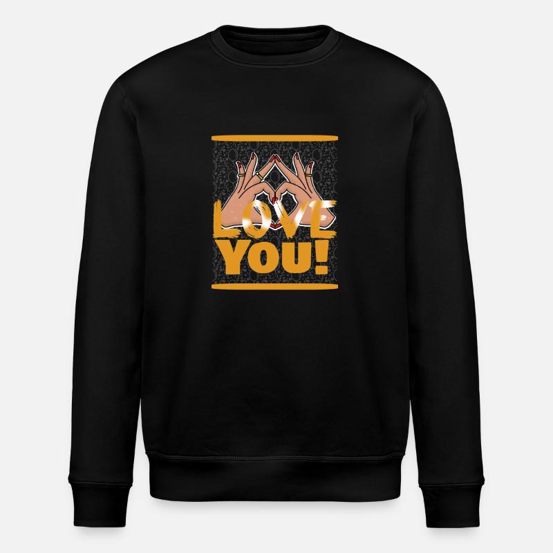Liebe - Ich liebe Dich - Stanley/Stella Unisex Bio-Sweatshirt ROLLER - Schwarz