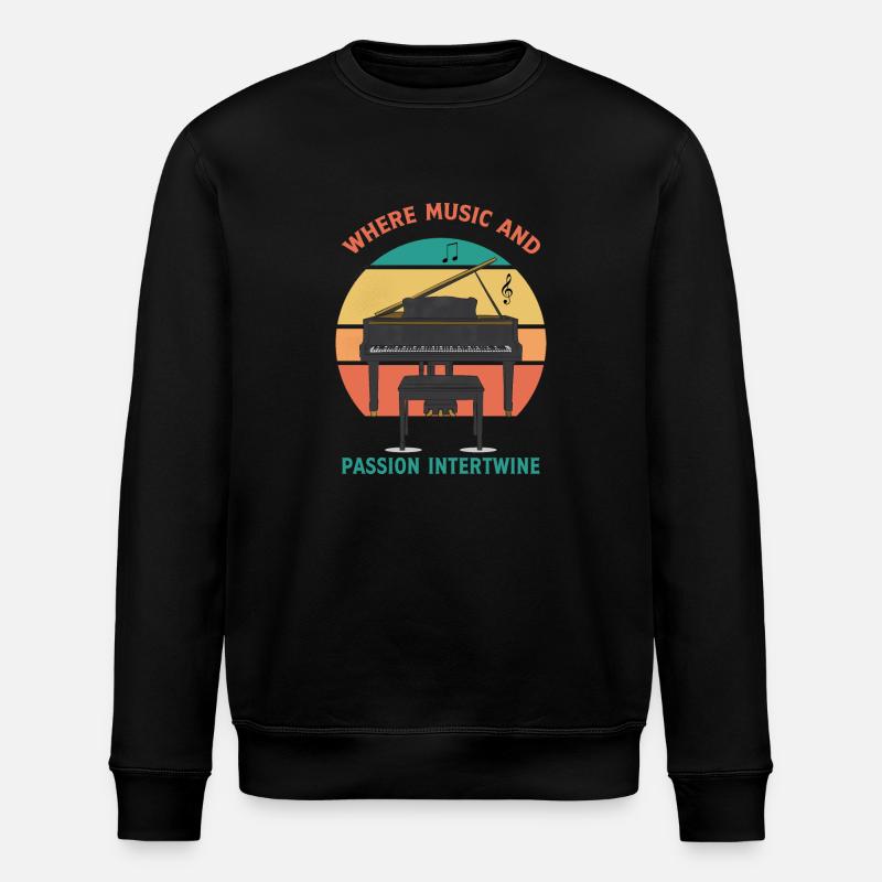 Wo Musik ? - Stanley/Stella Unisex Bio-Sweatshirt ROLLER - Schwarz