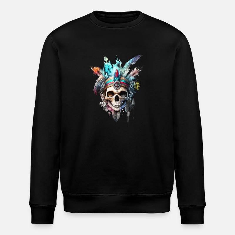 Witch Skull - Stanley/Stella ROLLER Unisex Organic Sweatshirt - black
